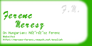 ferenc meresz business card